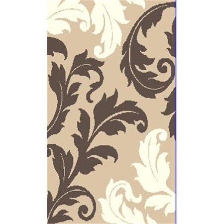 A Cd 8 x 11 Hollywood Hand Carved Modern Indian Rug - Champagne & Black h-2882